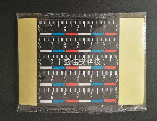 (促销)6cm彩色不干胶比例尺[黑底]/照相参照物标签贴纸刻度测量尺