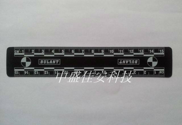 15厘米黑底PVC比例尺/黑色PVC比例尺/照相比例尺