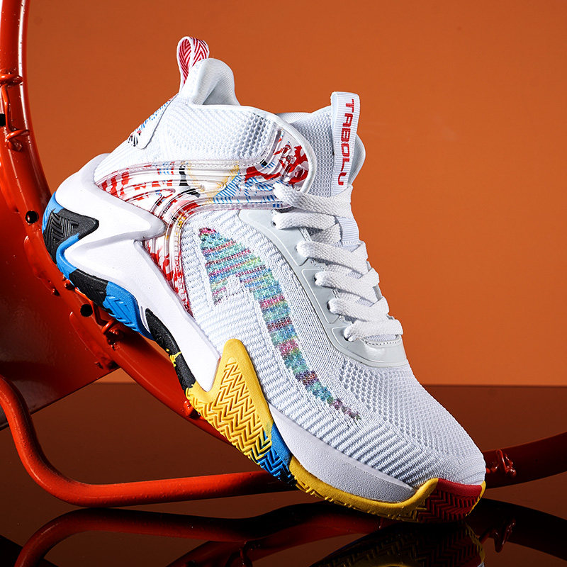 Youth training basketball shoes men's 2021 autumn professional combat shoes men's shoes students high tube wear-resistant sports shoes