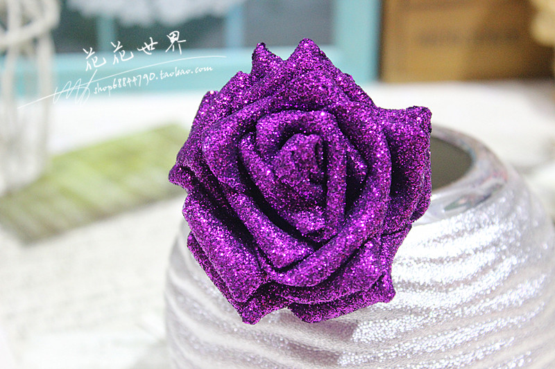 Mô phỏng hoa hồng pha lê 8cm quỷ xanh Ji Kim Hoa đầu long lanh 36 que tự làm bó hoa chất liệu - Hoa nhân tạo / Cây / Trái cây cây giả