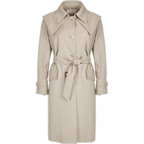 Disennis spring and autumn new design Korean style commuter single-breasted mid-length windbreaker jacket for women