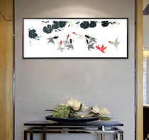 National art works Nine fish figure Jinyu Mantang lucky goldfish hand-painted original Chinese paintings decorate the entrance living room office