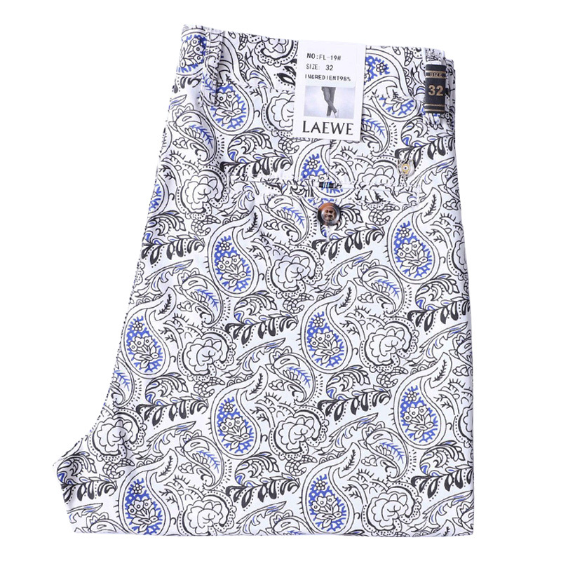 Men's Golf Long Pants Spring and Summer Casual Sports Pants Trendy Printed Loose Straight Elastic Golf Pants