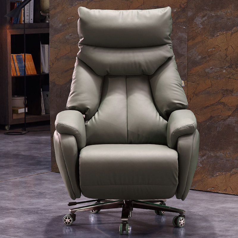 Leather electric reclining boss chair executive chair luxury home cowhide comfortable office high-end business president seat