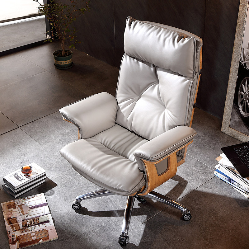 Leather boss chair high-end home computer chair light luxury office chair high-backed business president seat cow leather chair