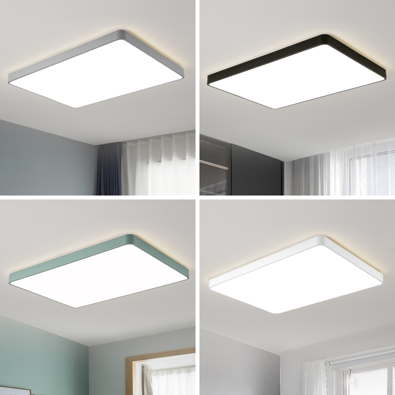 Living room lamp Nordic modern minimalist atmosphere home creative fashion LED rectangular wild macaron ceiling lamp