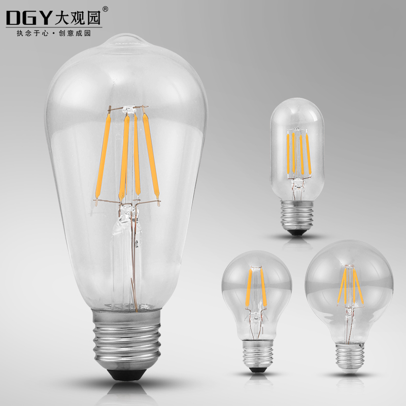 Vintage E27 Large spiral mouth LED Edison Bulb 4W 2W Decorative Imitation tungsten Wire incandescent Dining Room Light Source
