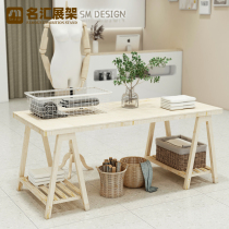Solid wood clothing store table in the middle of the bag shoes display stand flower shop Nakajima display table window running water table