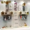Clothing store display rack on the wall small house wall hanger store Children's clothing side hanging women's clothing store wooden shelf display rack