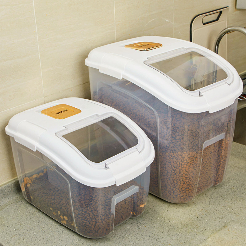 Cat Food Storage Barrel Dog Food Seal Barrel Moisture storage Grain Barrel Box Pet Kitty Food Storage Vacuum Storage Barrel