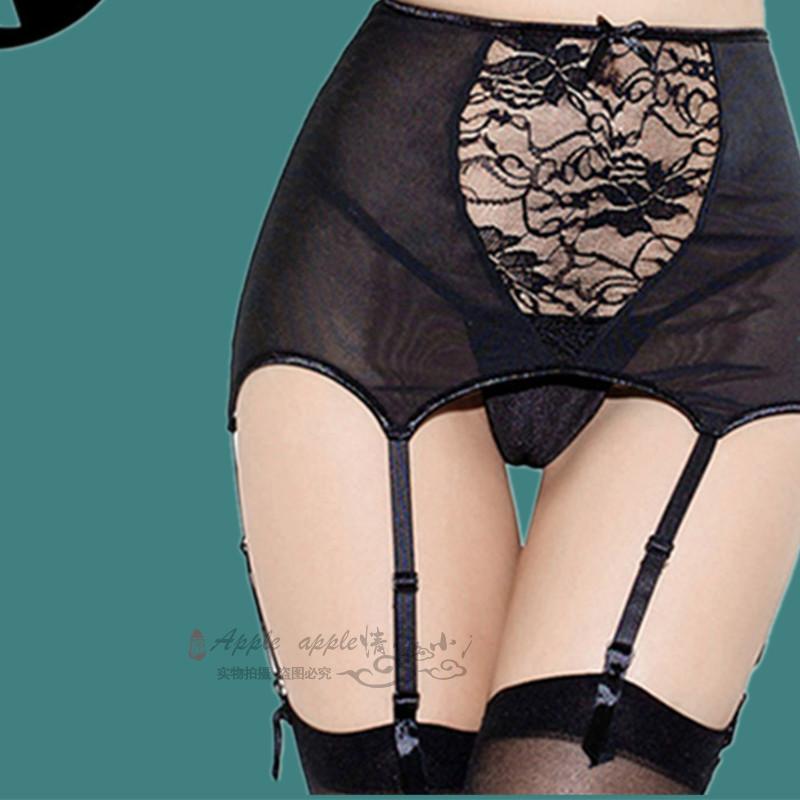 Châu âu và Hoa Kỳ cao eo tùy chỉnh cám dỗ vớ garter vui vẻ kích thước lớn đàn hồi sáu sling nhiều màu tùy chọn