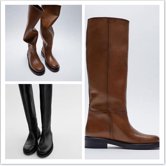 
Spanish 2025 spring and summer new British style boots for women but knee knight boots thick heel brown fashion women's boots