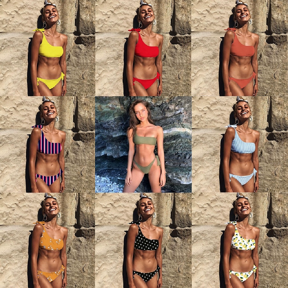 2018 AliExpress Amazon ebay áo tắm kiểu nóng bỏng một loạt áo tắm xẻ tà tập hợp cô gái mặc bikini gợi cảm - Bikinis