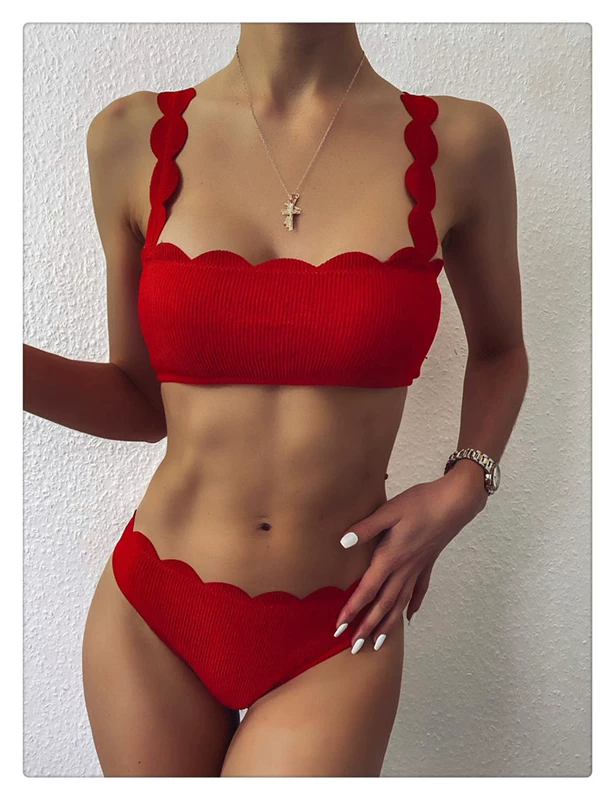 Bộ đồ bơi 6 màu AliExpress Amazon cắt hoa sexy bikini nữ rắn màu đồ bơi bán chạy - Bikinis