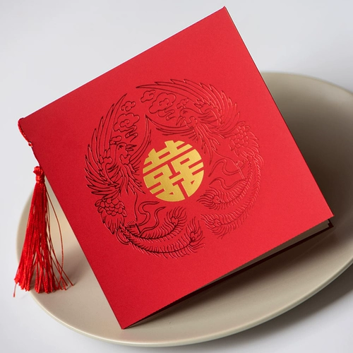 Простое приглашение на китайское стиль в стиле китайского стиля, чтобы пожениться 2023 Свадебное творческое приглашение Письмо Счастливые посты Счастливые пост -консультации Свадебный банкет