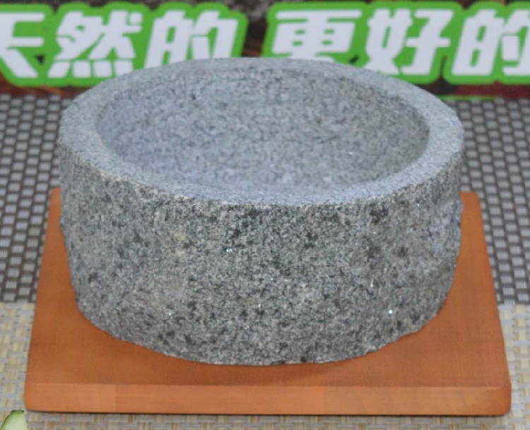 Nhà bếp San Cong nguyên chất tự nhiên thô đá nồi bibimbap bát đá Hàn Quốc bộ đồ ăn tự nhiên bát đá dày nồi cơm đá - Phòng bếp giá để gia vị tủ bếp