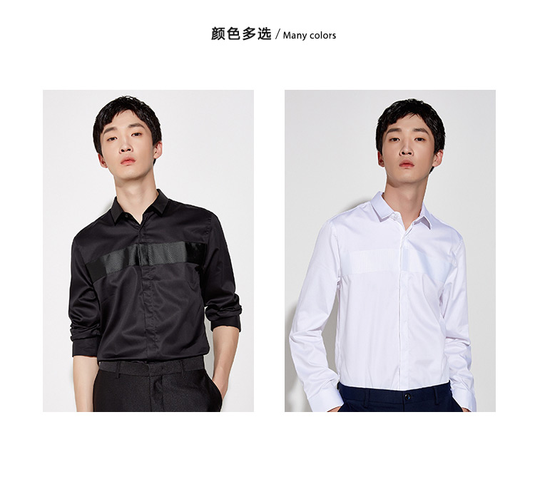 Áo thun nam tay dài màu trắng 2018 xuân hè mới phiên bản Hàn Quốc của áo sơ mi cotton thanh lịch giản dị dành cho giới trẻ thời trang công sở nữ 2020