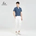 RS nam 2018 xuân hè mới nam thời trang giản dị cotton mỏng cổ áo in họa tiết tay áo ngắn
