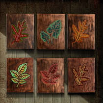 American light luxury metal leaves wrought iron wall hanging creative wall decoration living room dining room bedroom wall decoration pendant