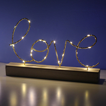 Nordic INS creative ornaments home accessories bedroom bedside iron wooden letters night light decorations decoration