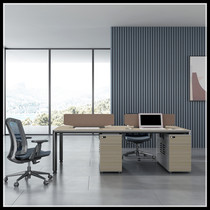 Deo Desk and Chair combination four - person minimal modern staff computer desk 2 - person double screen work