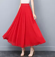 180 Красная шифон (свободная талия) двойной слой