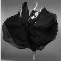 720 черный шифон (свободная талия) двойной слой