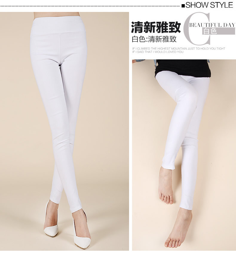 Mùa xuân và mùa hè mỏng phần quần bút chì của phụ nữ kéo dài 9 điểm màu mặc quần legging cỡ lớn kẹo màu chân quần bút chì - Khởi động cắt quần thể thao nữ dài