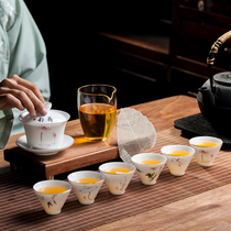 White porcelain small tea cup ceramic tea drinking cup Masters cup Gongfu tea with single cup of small tea and cup for home