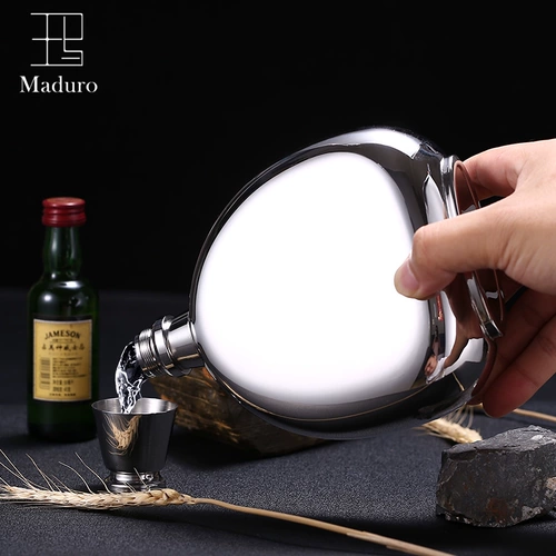 Большая карманная фляжка из нержавеющей стали для домашнего использования с гравюрой, объем 304, увеличенная толщина