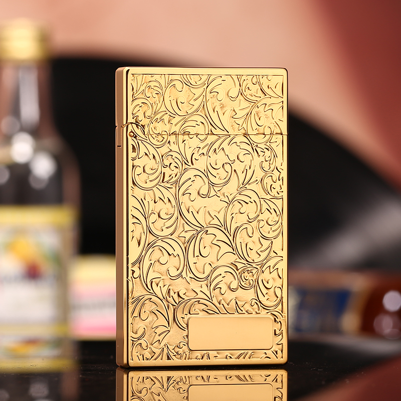 Maduro Lang Sound Lighter Kerosene Ultrathin Personality High-end Lighter Full Copper Engraving Don Grass Lighter