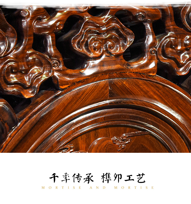 Gỗ rắn Ganoderma lucidum Zhongtang sáu mảnh đồ nội thất bằng gỗ gụ cổ điển nhà Minh và nhà Thanh gỗ hồng mộc trường hợp dải cổ tám kết hợp bàn cổ tích - Bàn / Bàn bàn gỗ đẹp