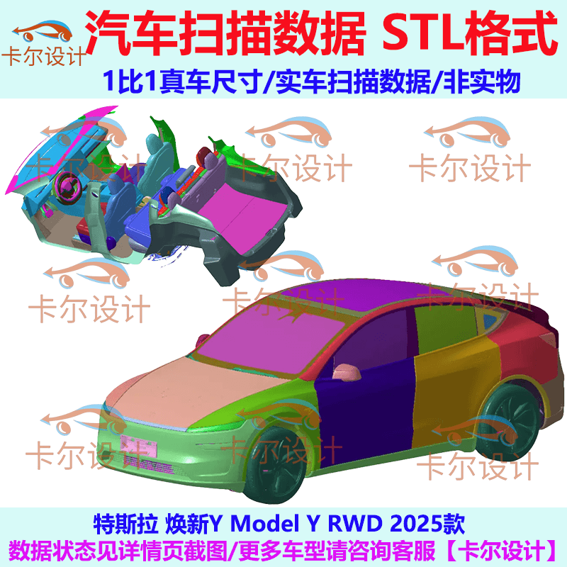 Tesla Model Y Rwd 2025 Car Scan Data in Stl Format