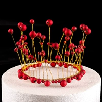 Ручная жемчужная корона красная