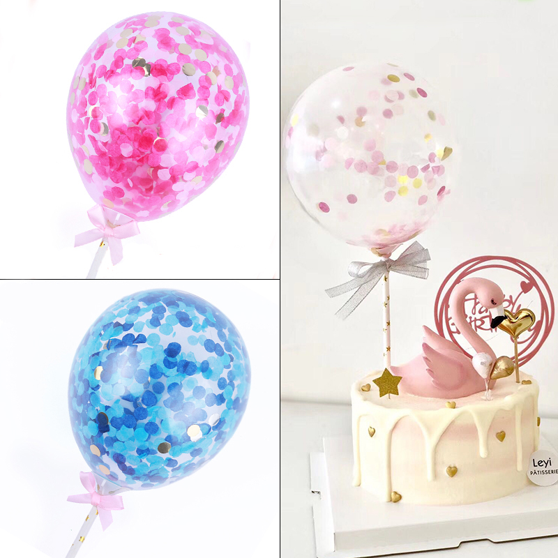 Birthday cake decoration Net red balloon Flamingo angel wings feather cake decoration confession balloon plug-in