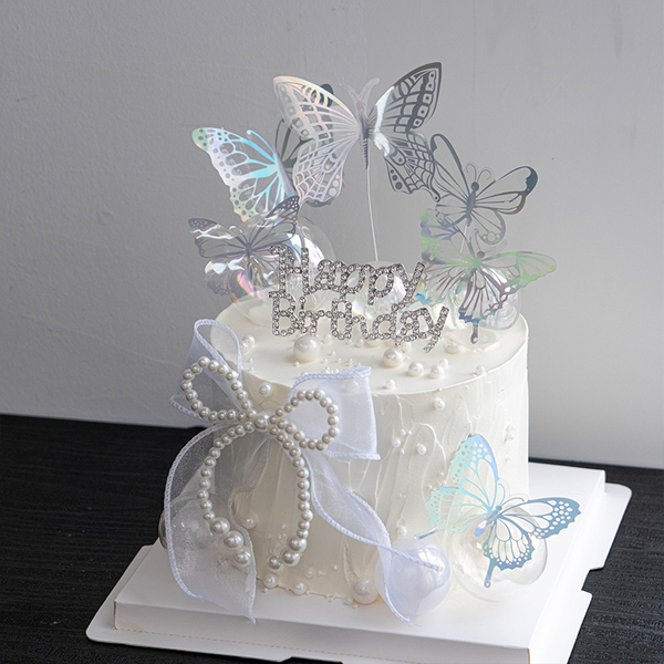 Fairy Pearl Bow Ornament Diamond Cake Decoration