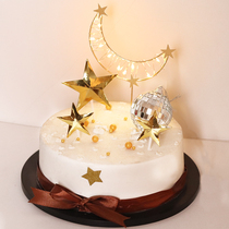 Cake insert wrought iron star Moon insert light Moon Represents My Heart birthday cake decoration