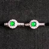 Натуральный нефрит, реплика, солнечно-зеленая инкрустация камня, элегантные серьги из нефрита, серебро 925 пробы, имитация льда, подарок на день рождения