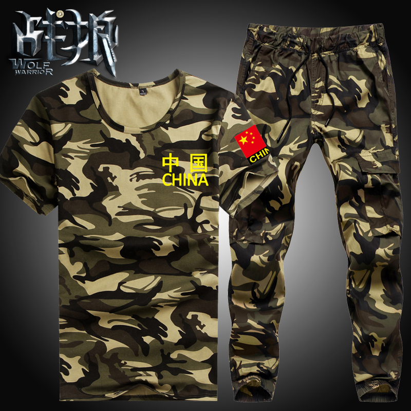 Summer military uniform Camouflage uniform Short-sleeved suit male wolf Chinese special forces clothes Outdoor military training uniform Military industry