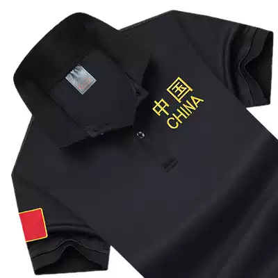 Summer military uniform polo shirt with embroidered Chinese soldiers T-shirt patriotic special forces lapel short sleeve men