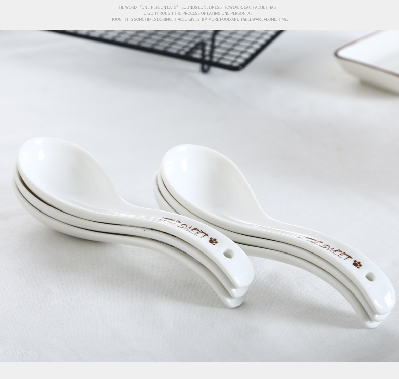 Shun auspicious ceramics miro bear small spoon ladle household creative European - style spoon, spoon, spoon, tableware suit dessert spoon