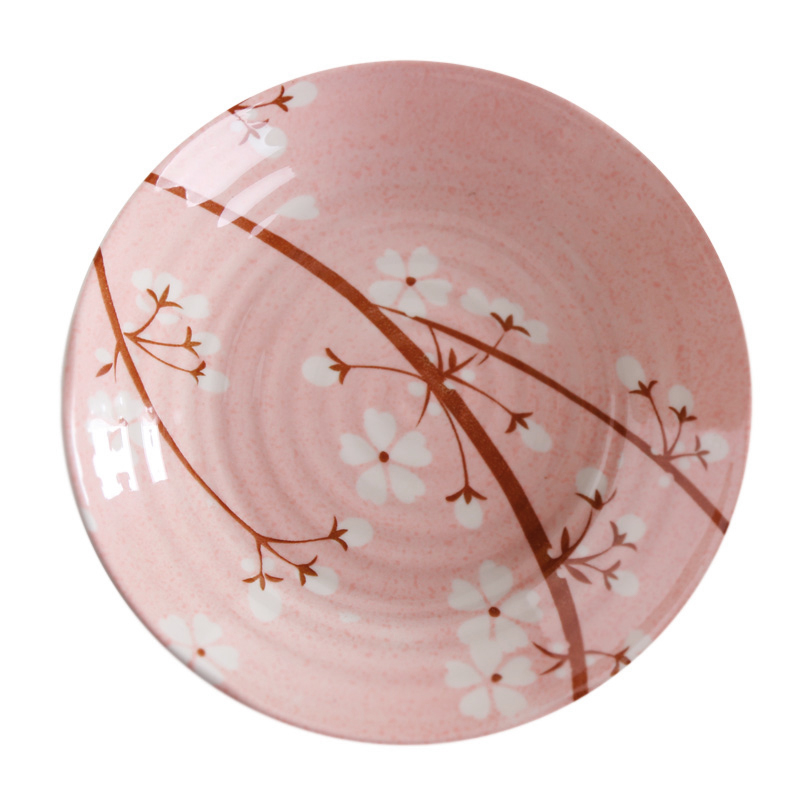 Shun auspicious ceramics cherry blossom put brilliant plate suit household Japanese deep dish disc fish dish dish dish beefsteak dish