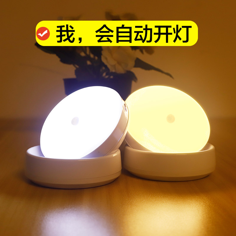 Smart body sensor light led night light rechargeable home wardrobe aisle light bedroom bedside baby