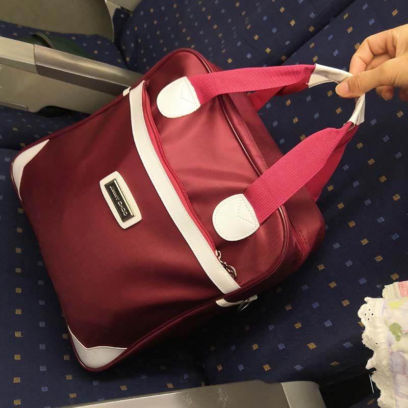 Woman Carry-on Travel Bag Short Business Trip Small Luggage Bag Minima Light Wearing Pull Rod Bag Waterproof Oxford Cloth