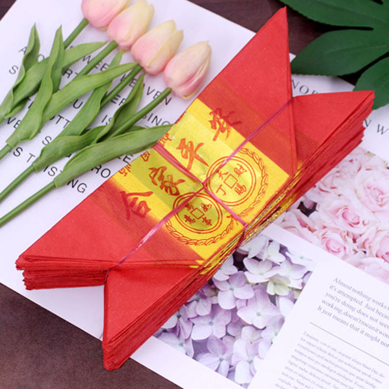 Chaoshan Area Festival Daily Necessities Pure Handmade Positive Tin Foil Printing Money Paper Big Gift gift Buddha money Jin Yuanbao Folding Paper