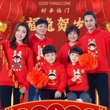 Семейный портрет -родительский инсталляция в зимне. Семья из трех, четырех майско -юношеских красных драконов, Новый год, Свитер по семейной одежде для Нового года