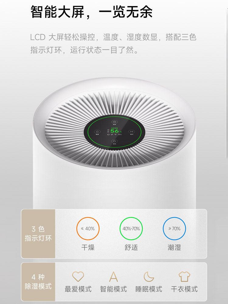 Xiaomi Mijia Smart Dehumidifier 30L for Home Use, Powerful Dehumidification for Living Room and Bedroom, Silent Clothes Dryer, Inverter Moisture Absorber