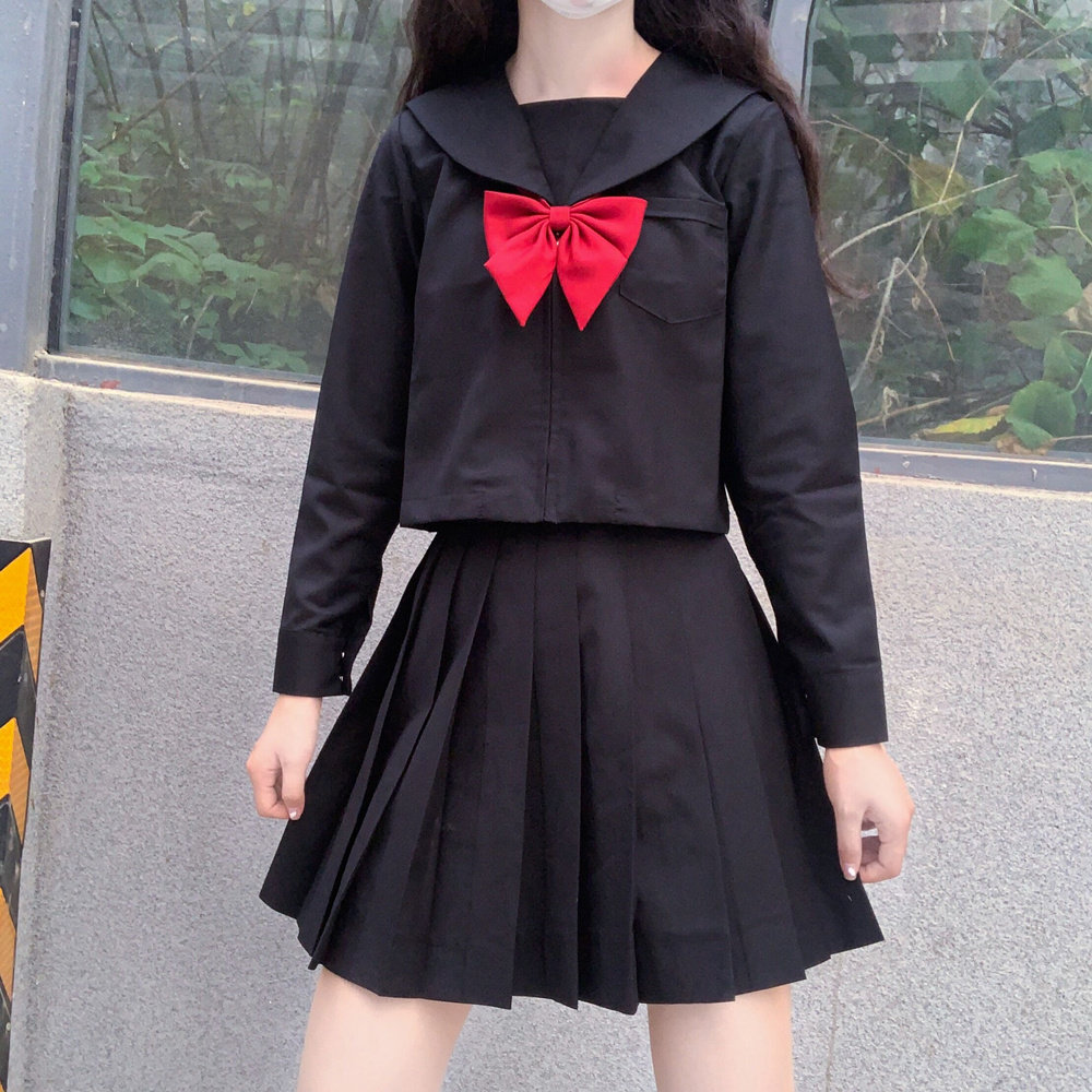 Day Department Orthodox Foundation closing black No Benjk uniform Skirt Sailor Suit Long Short Sleeve Summer Suit Middle Suit