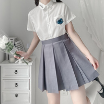 (Shenbei JK) genuine jk uniform skirt box pleated skirt 8 boxes pleated student school supply feel solid color tr fabric skirt