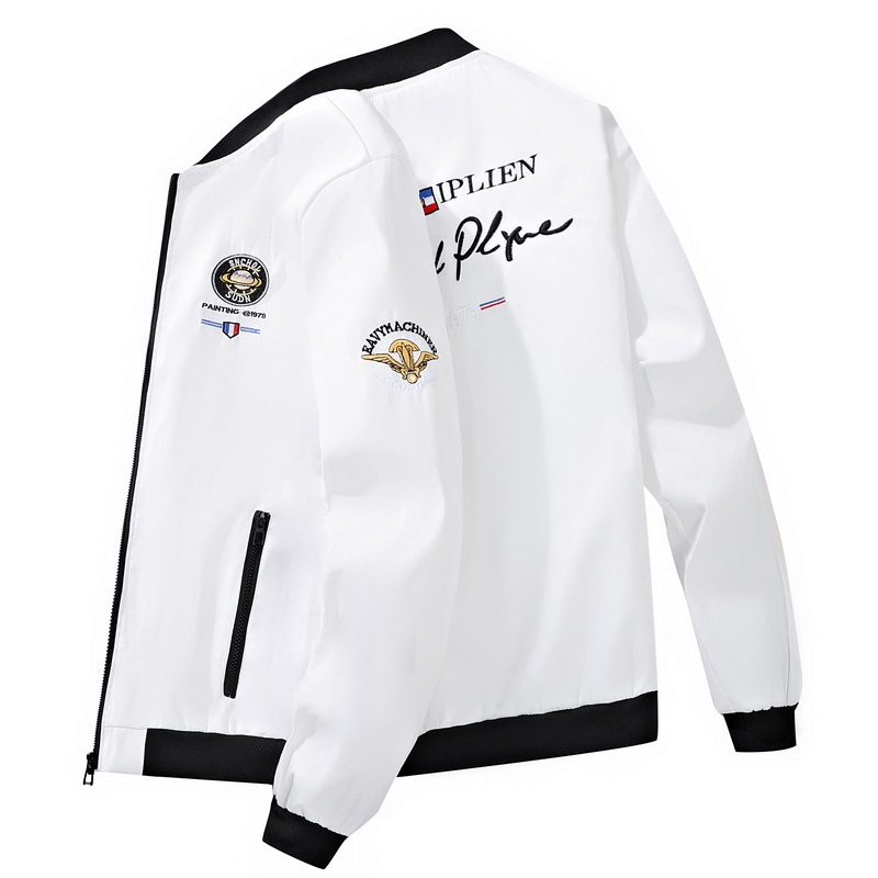 2026 Spring and Autumn New Men's Jacket American Baseball Style Embroidered Motorcycle Jacket Trendy Versatile Casual Men's Coat